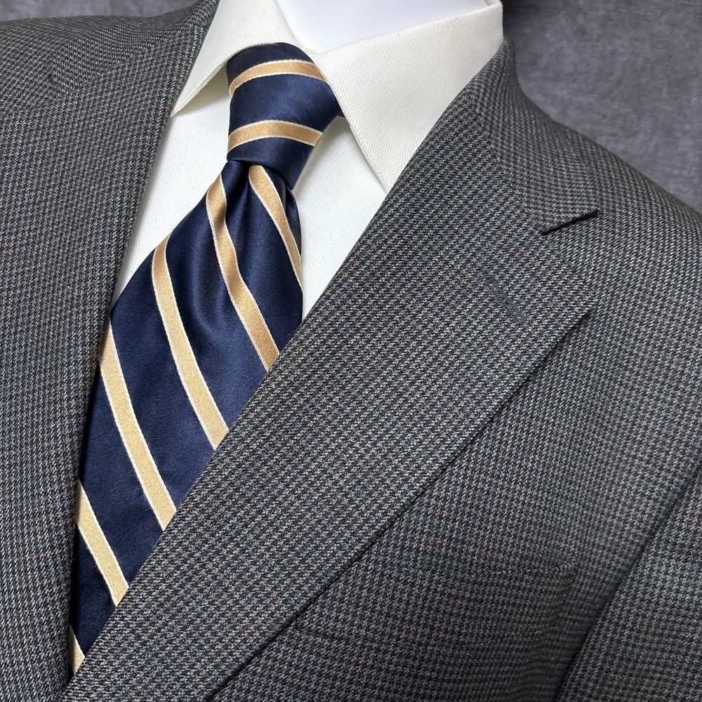 Lauren Ralph Lauren 44L‎ Tan Multicolor Check Wool Canada Blazer Jacket Tweed